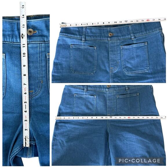 Spanx SPANXshape EveryWear Cropped Wide Leg Jeans Patch Pocket 21054R 1X Plus - Picture 7 of 9